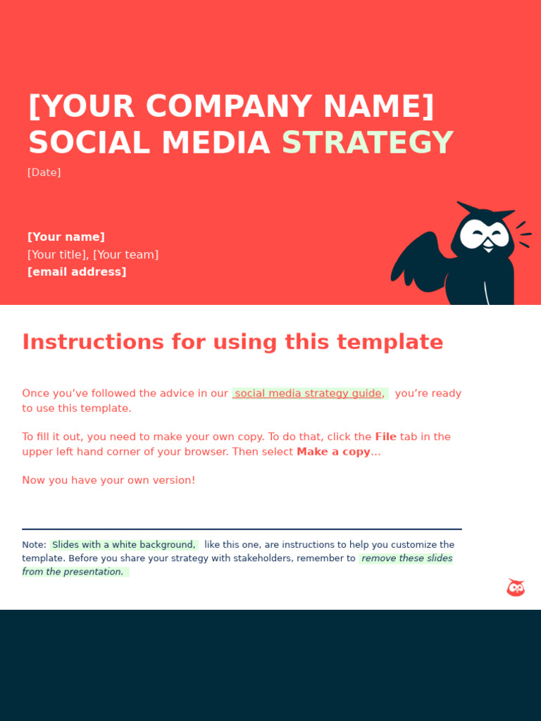 Social Media Strategy Template (To Use The Template, Click The - File ...