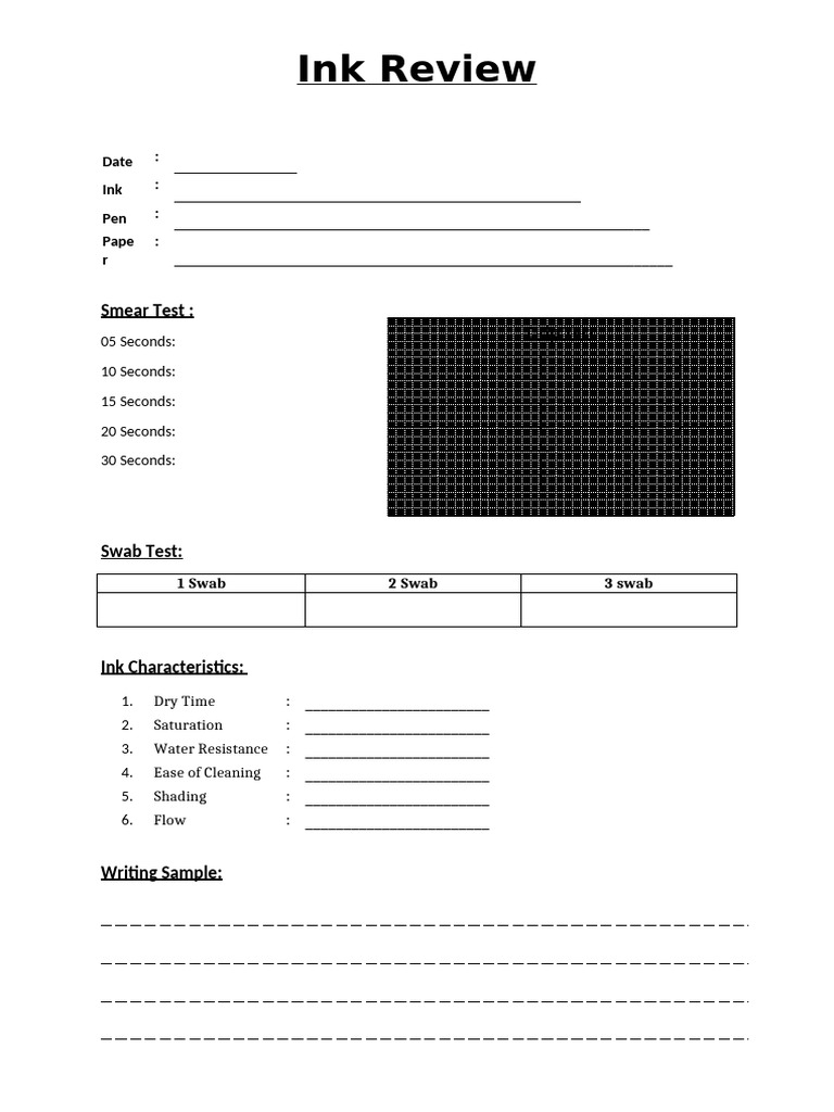 Ink Review Template | PDF
