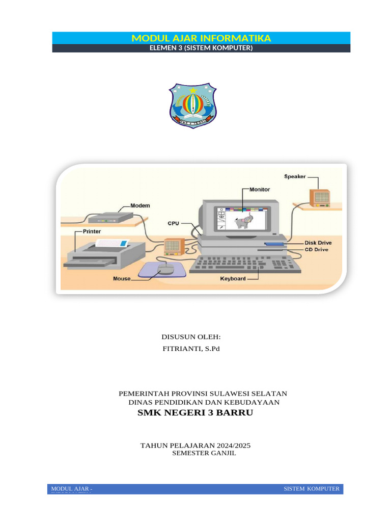 Modul Ajar Informatika Elemen 3 Sistem komputer | PDF