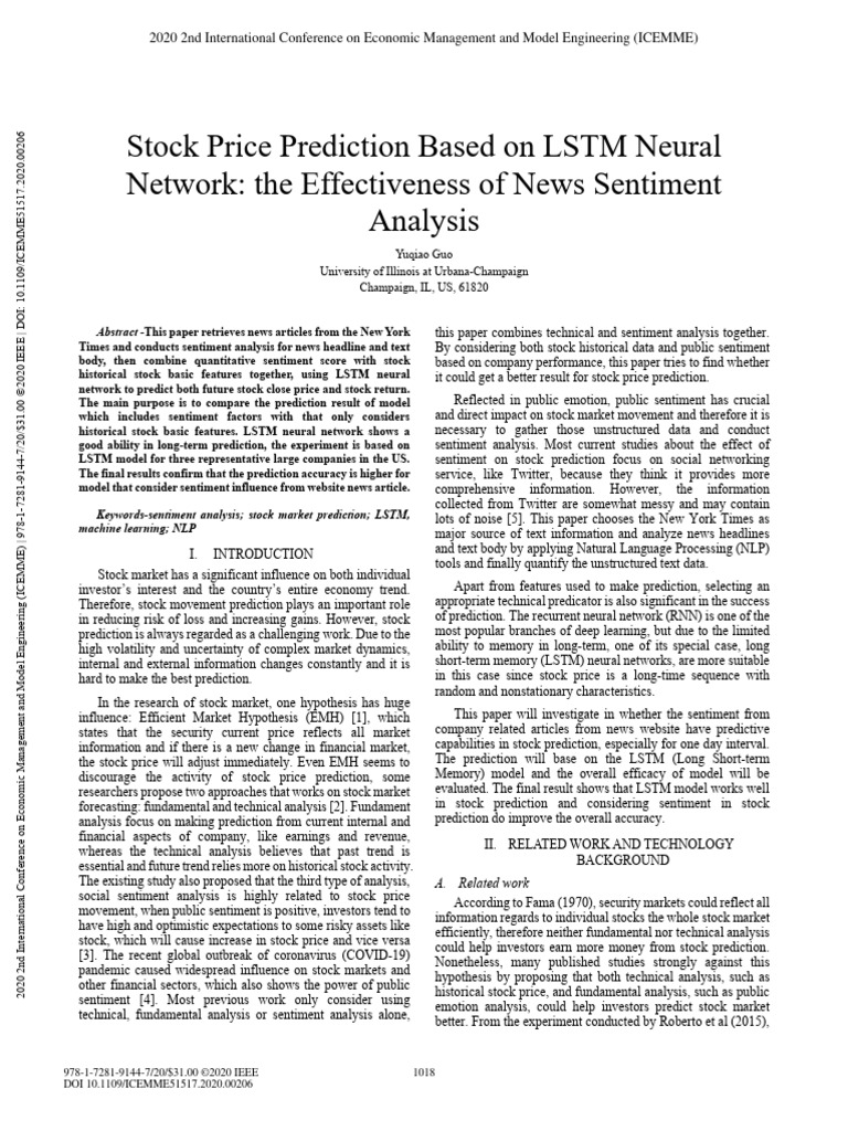 Stock Price Prediction Based On LSTM Neural Network The Effectiveness ...