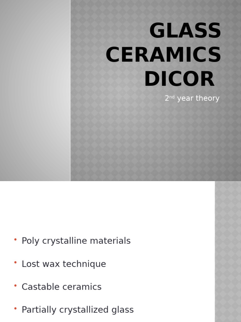 Glass Ceramics - Dicor | PDF