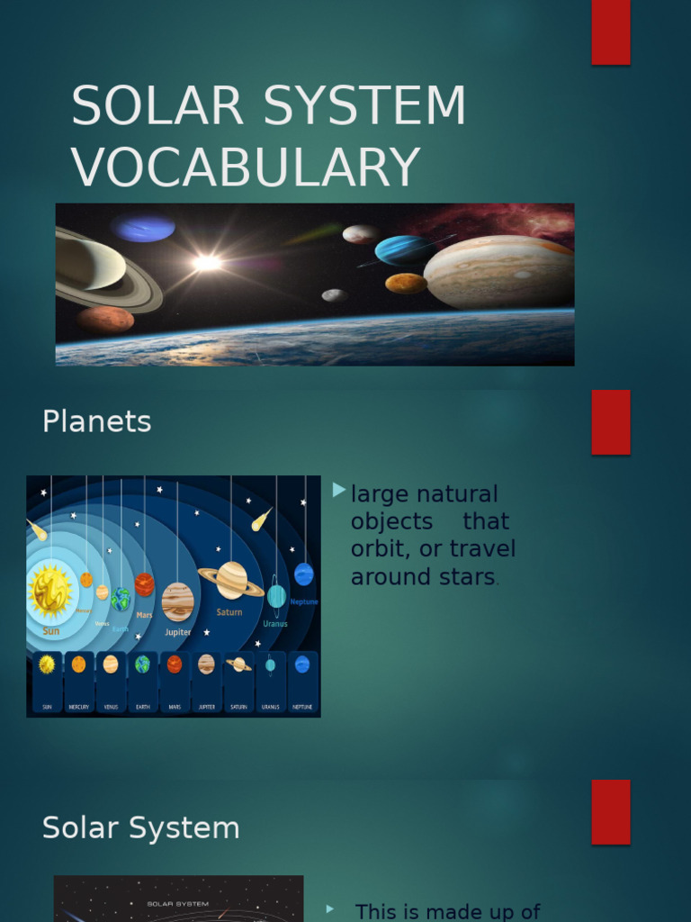 Solar System Vocabulary | PDF