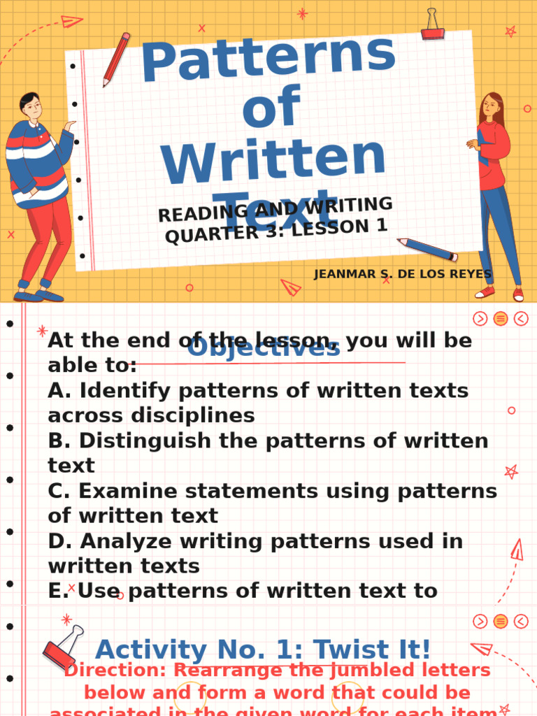 Patterns of Written Text Explained | PDF | Cognitive Science