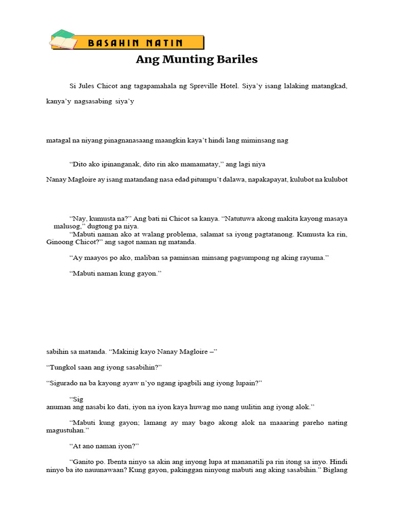 Ang Munting Bariles | PDF