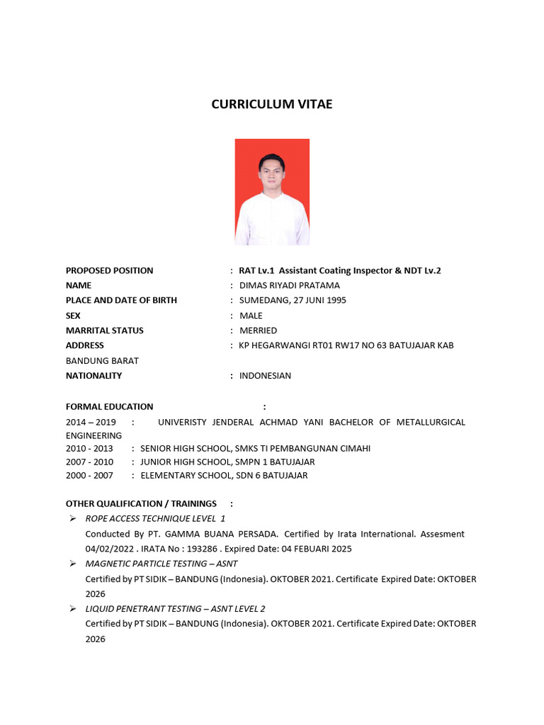CV Dimas Riyadi New | PDF