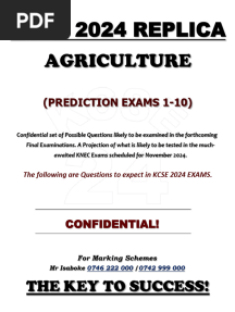 Kcse 2024 Agriculture Replica Prediction
