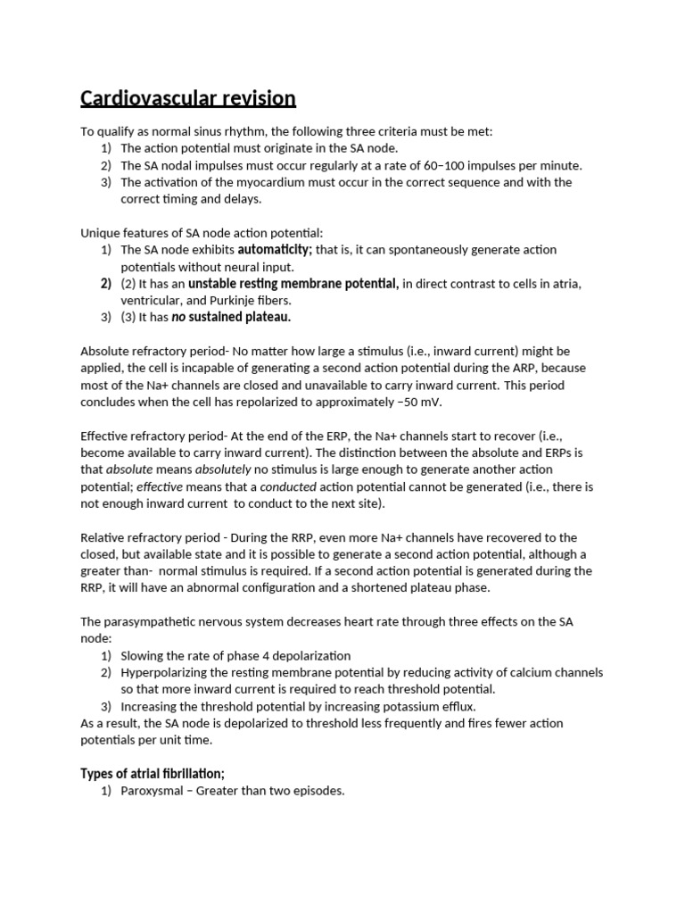 Cardiovascular revision PDF