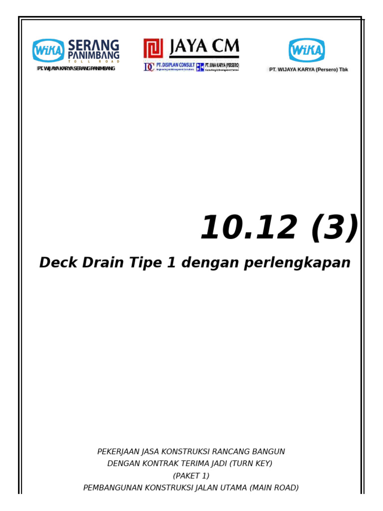 10.12 (3) Deck Drain Tipe 1 Dengan Perlengkapan | PDF