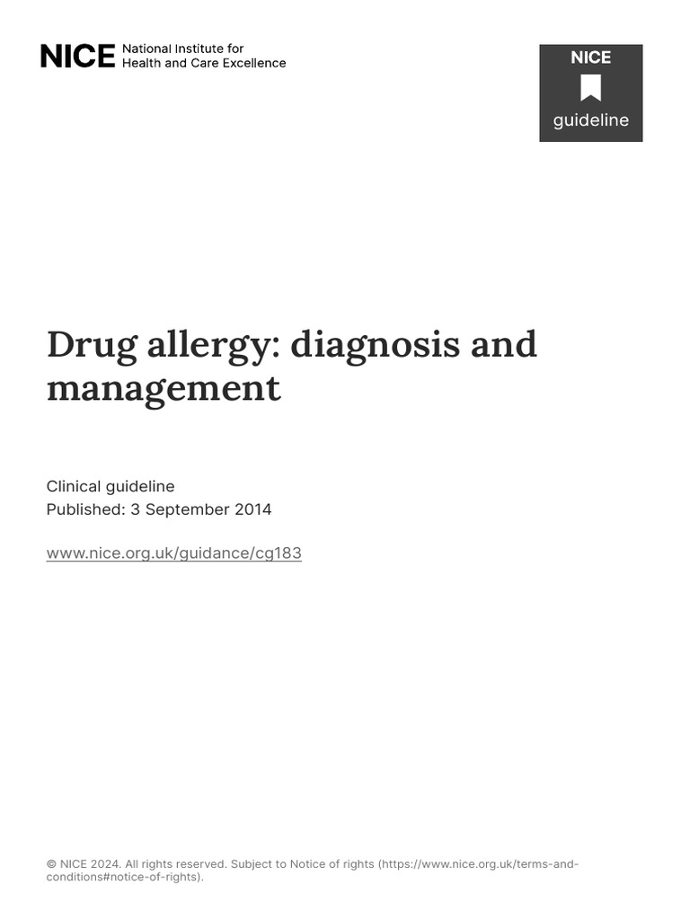 Drug Allergy Diagnosis and Management PDF 35109811020229 | PDF