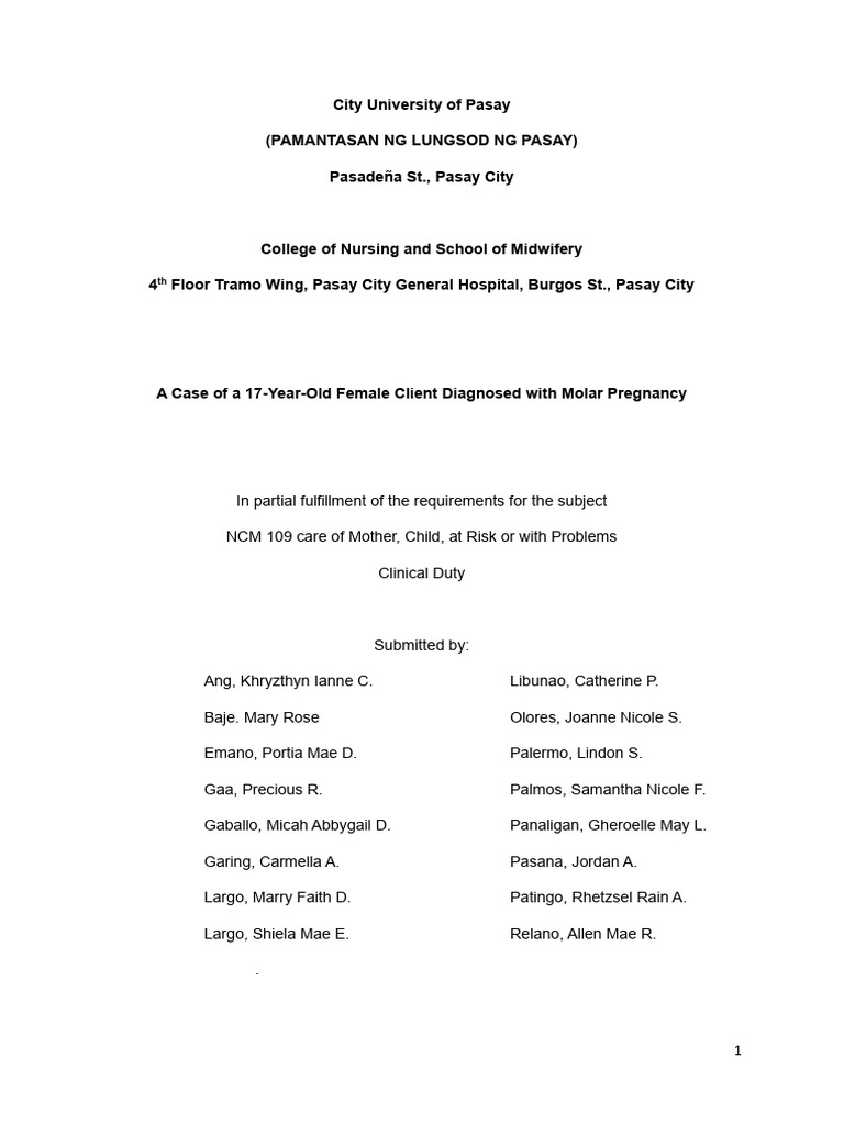 Case Study Final G4 | PDF | Clinical Medicine | Wellness