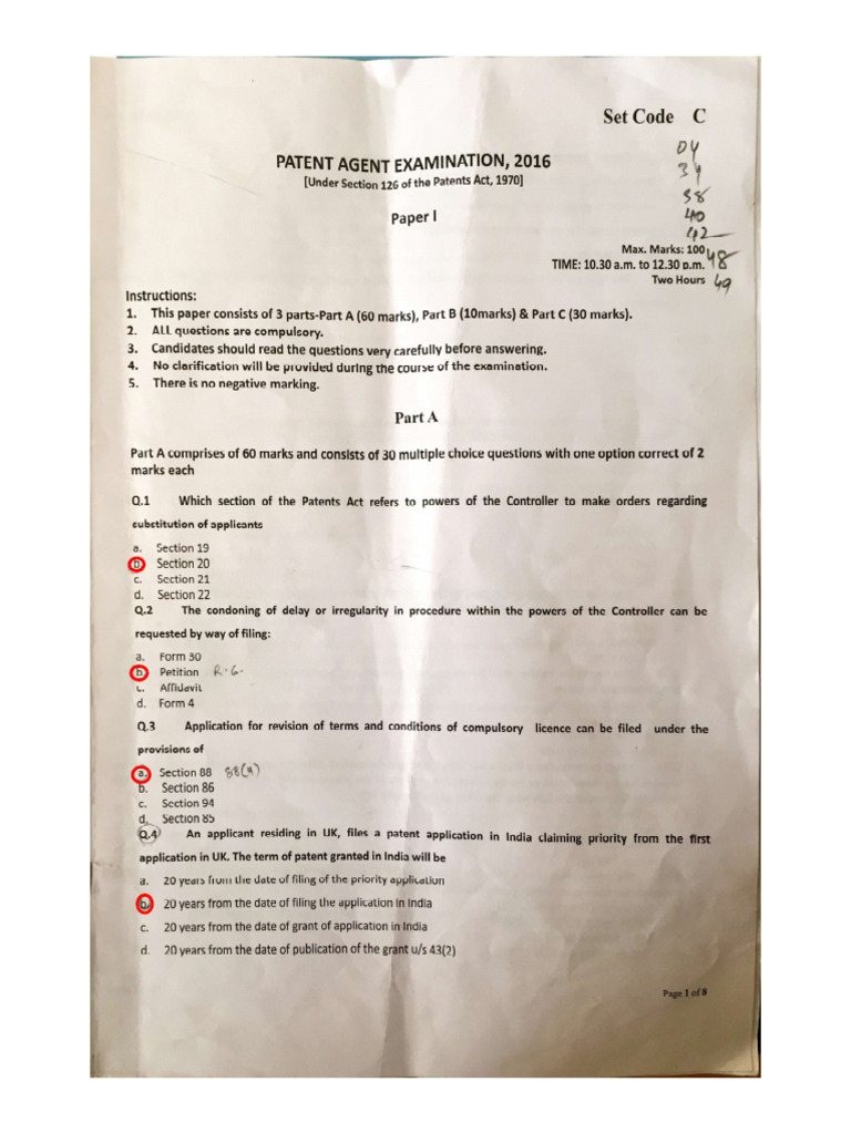 Paper I Answer Key - Part I | PDF