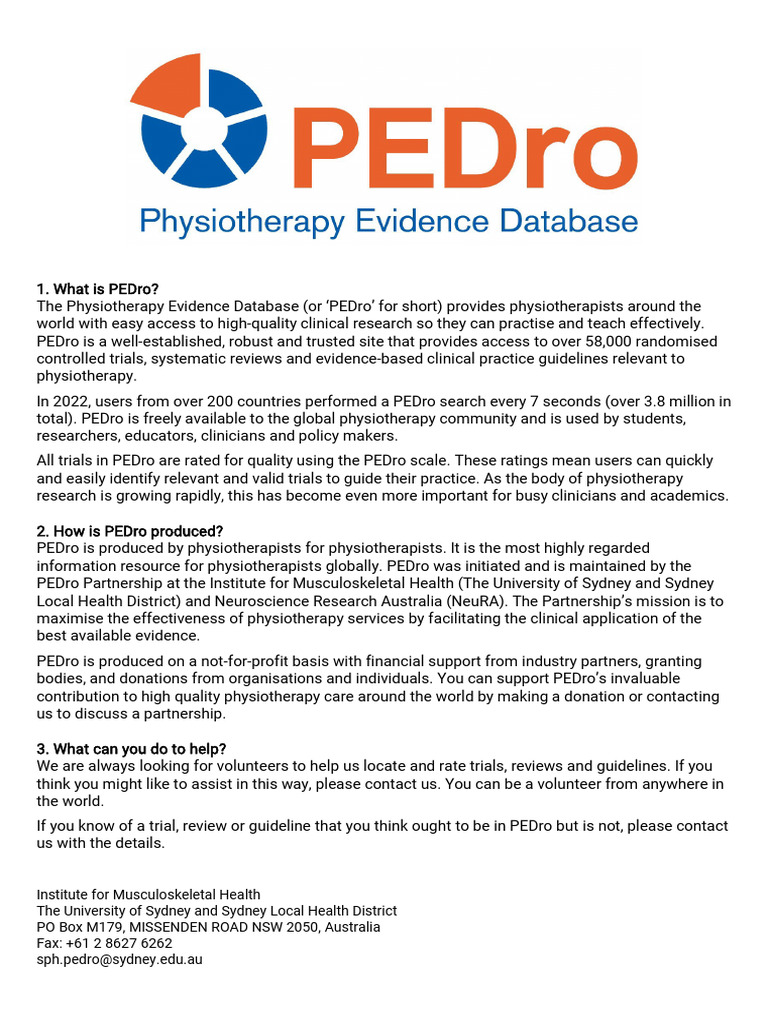 PEDro Leaflet | PDF