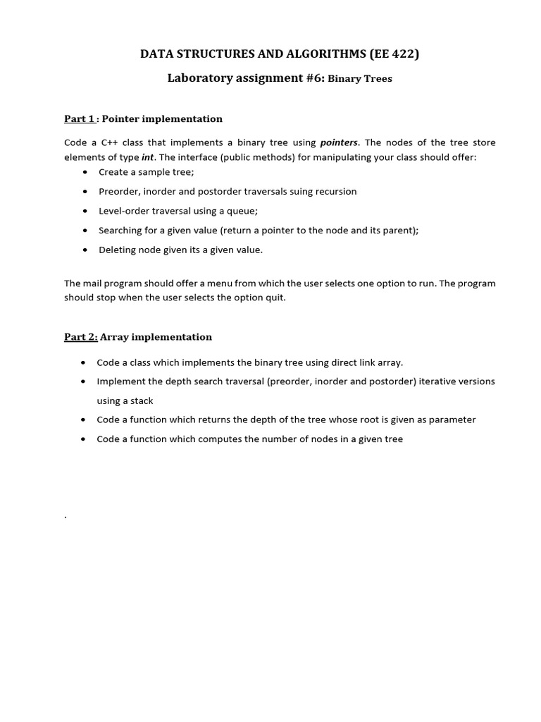 Lab6. Binary Tree | PDF