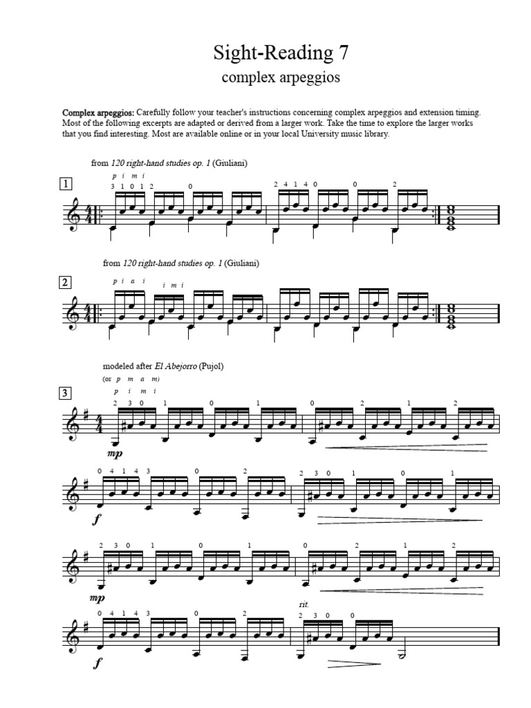 Sight Reading L7 Complex Arpeggios | PDF