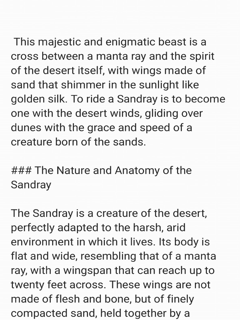 The Nature and Anatomy of The Sandray | PDF