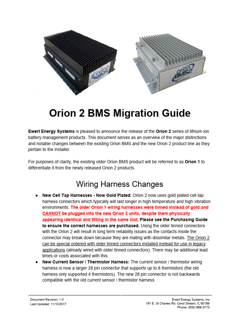 Orionbms2 Migration Guide | PDF