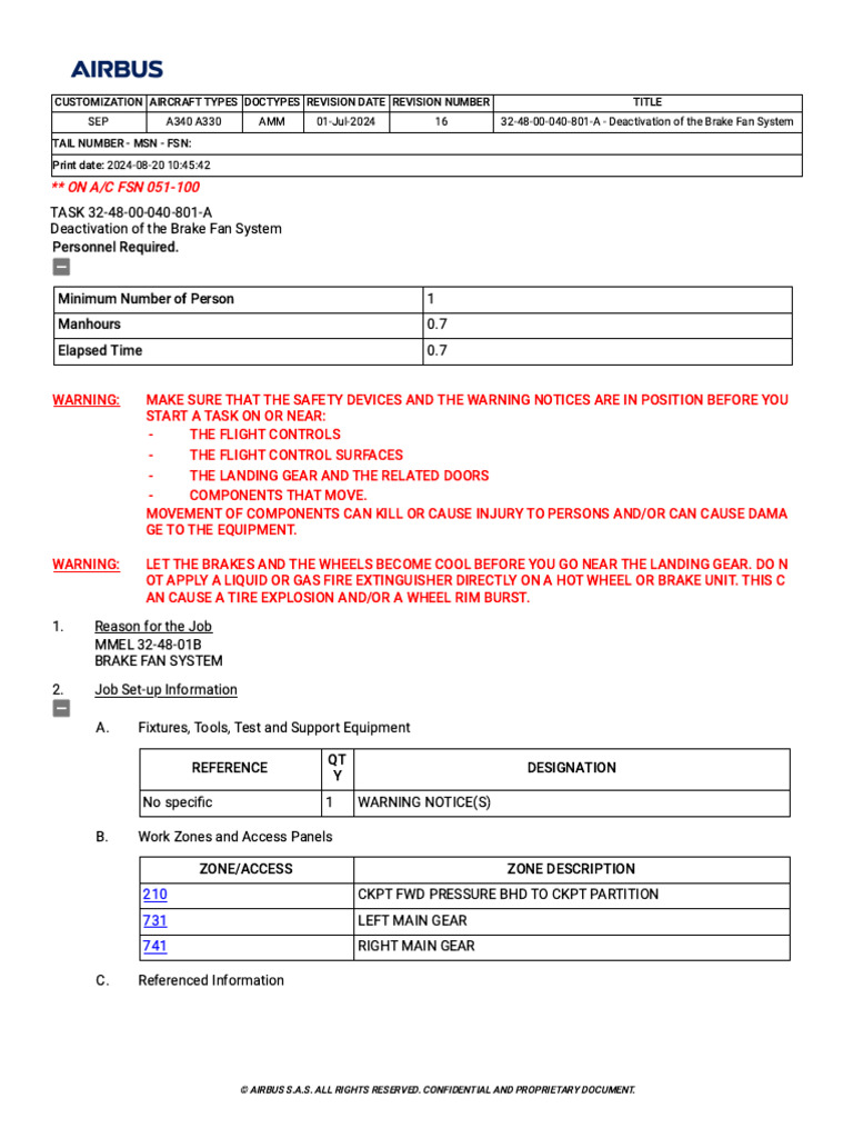 SEP - A330 - AMM - 01-Jul-2024 - 32-48-00-040-801-A - Deactivation of ...