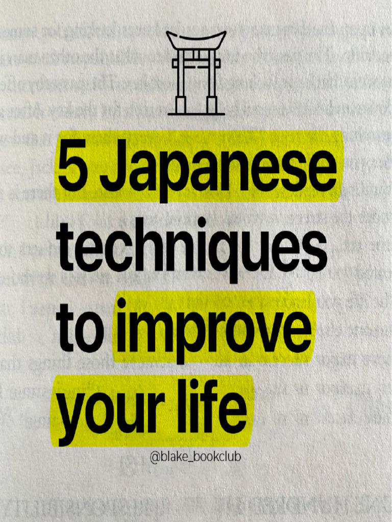 5 Japanese Techniques To Imrove Your Life Pdf