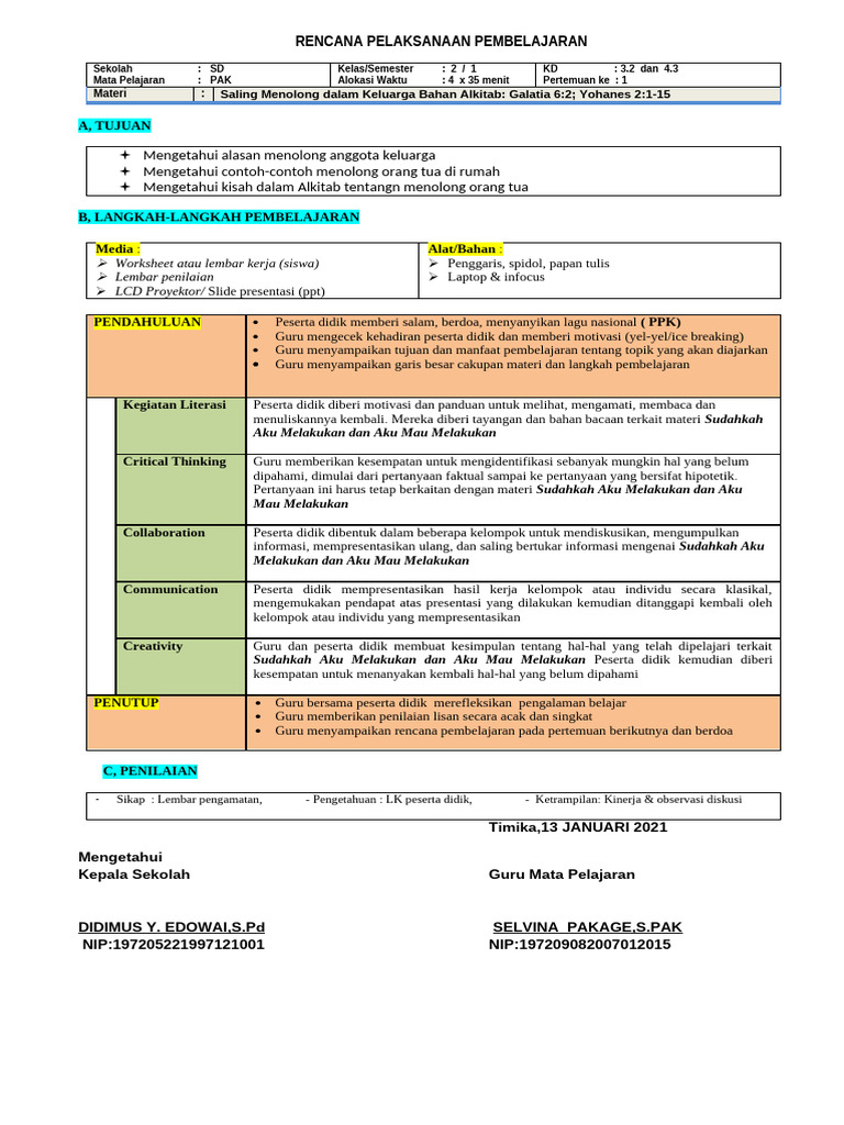 RPP 2 Rev 2020 SM 1 | PDF