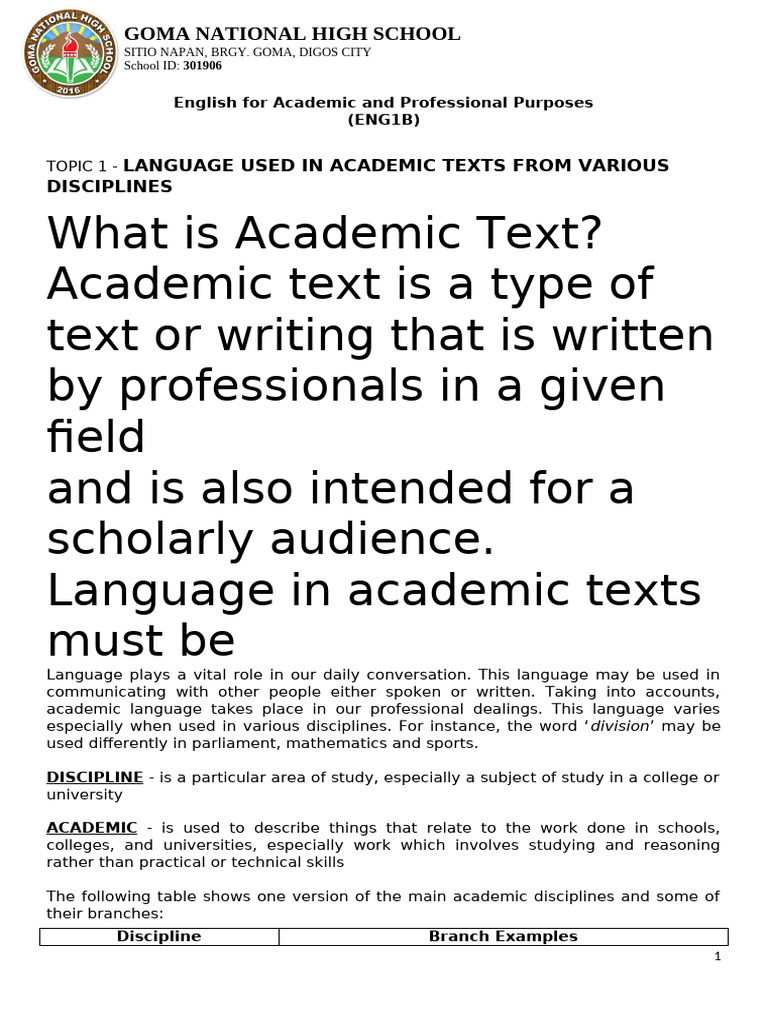 ENG1B Module 1 | PDF