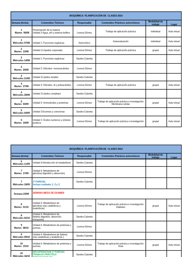 Planificación de Clases 2024 | PDF