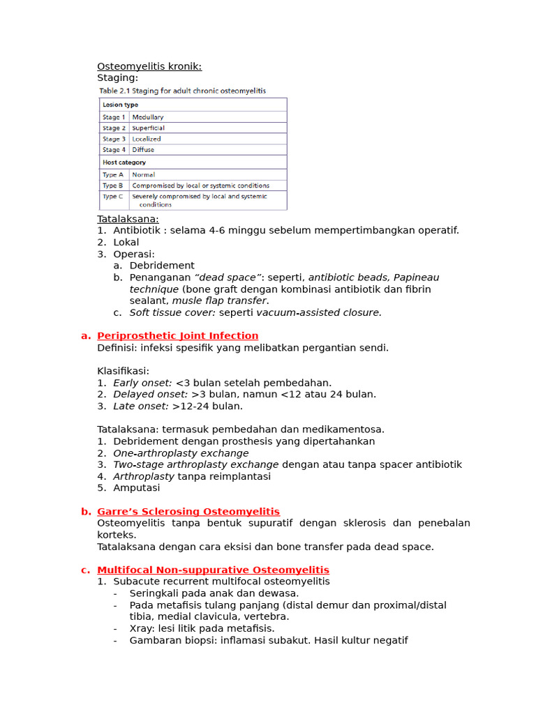 Tatalaksana Osteomyelitis dan Infeksi Sendi | PDF | Clinical Medicine ...