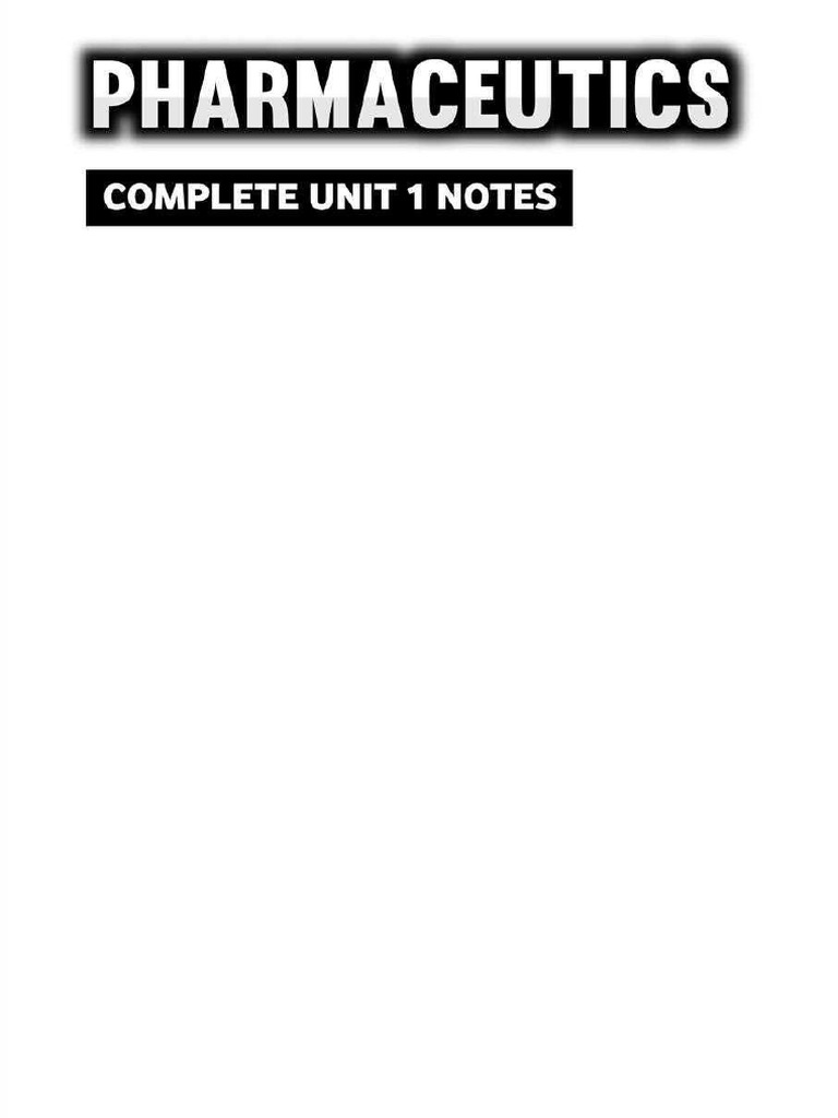 Unit 1 Pharmaceutics Notes Pdf