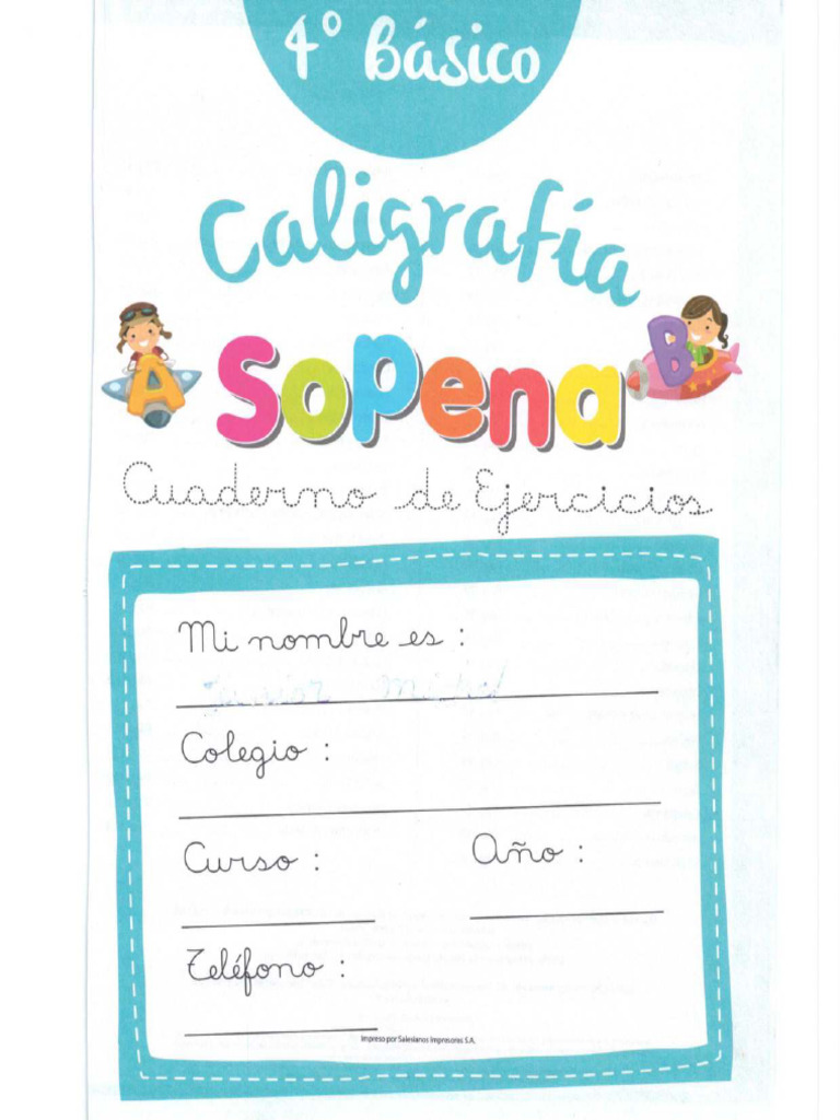 Libro Caligrafia Sopena 4 Basico PDF | PDF
