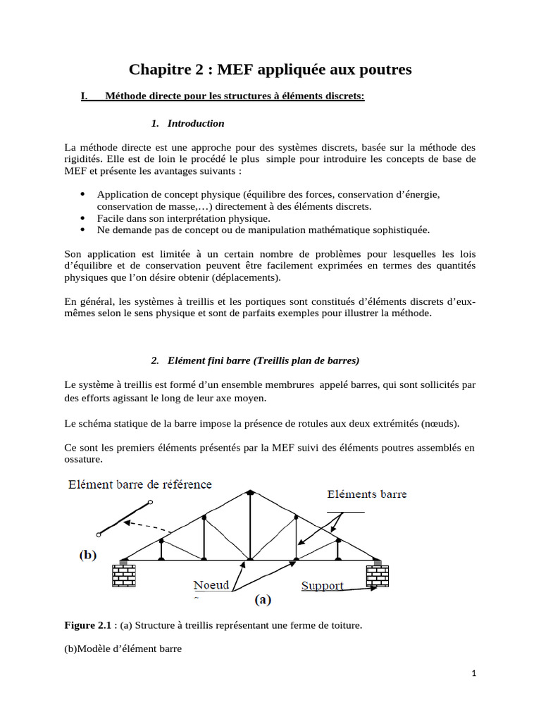Chapitre 2 MEF Appliquée Aux Poutres | PDF