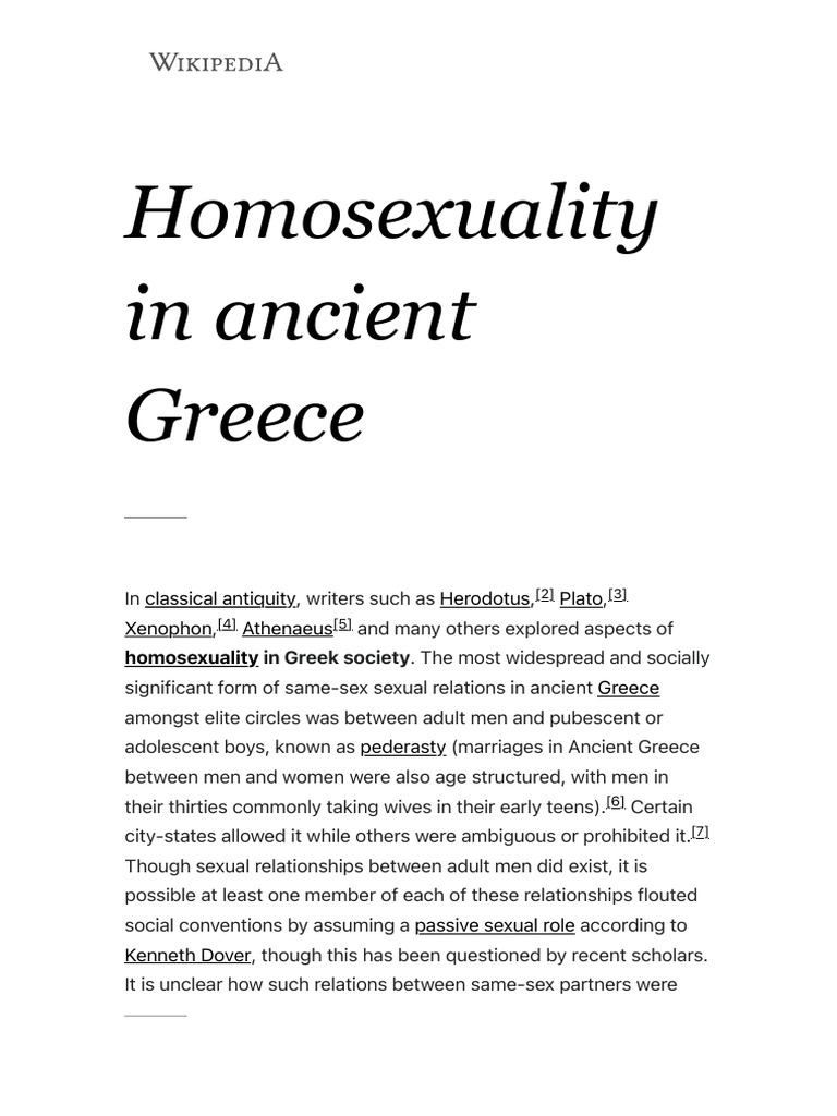Homosexuality in ancient Greece | PDF