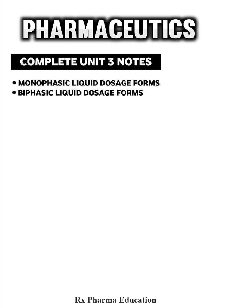 Unit 3 Pharmaceutics Notes Pdf