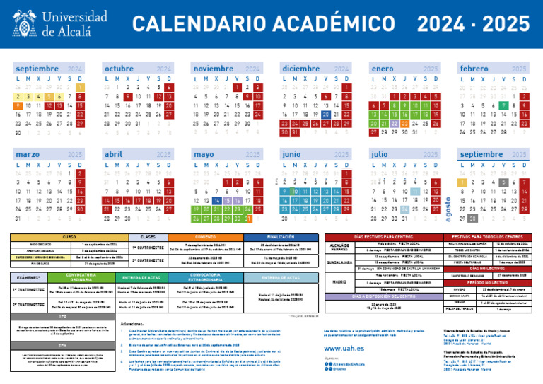 Calendario Academico - 2024 2025 | PDF