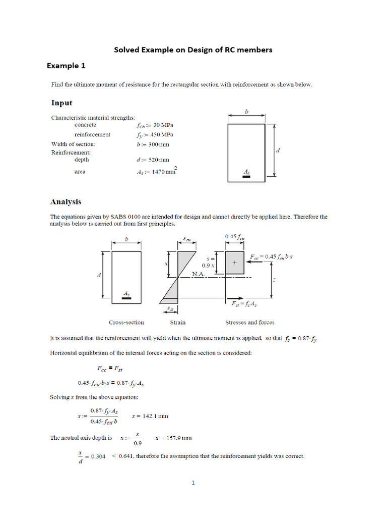 Solved Example On Design of RC Members | PDF