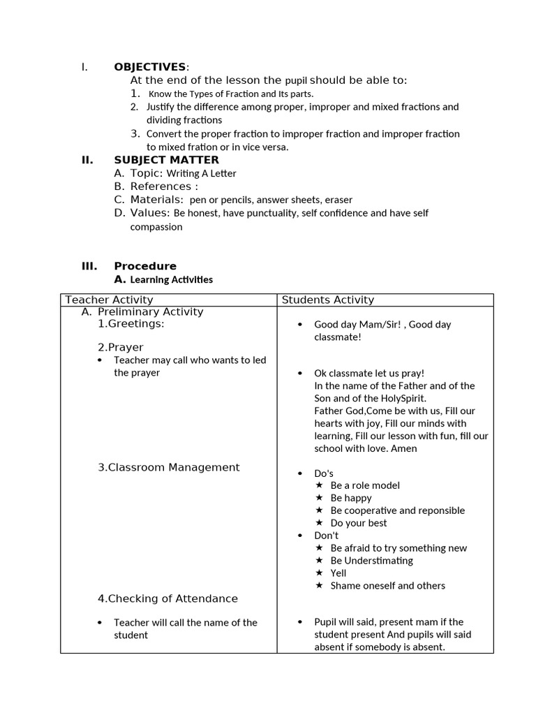 Lesson Plan In Teaching English Pdf