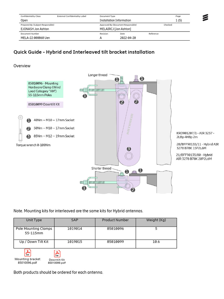 Quick Guide Hybrid and Interleaved Mounting Brackets | PDF