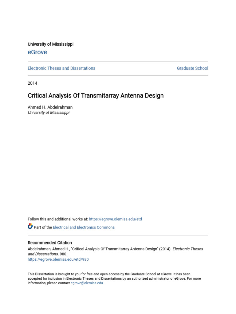 Critical Analysis of Transmitarray Antenna Design | PDF
