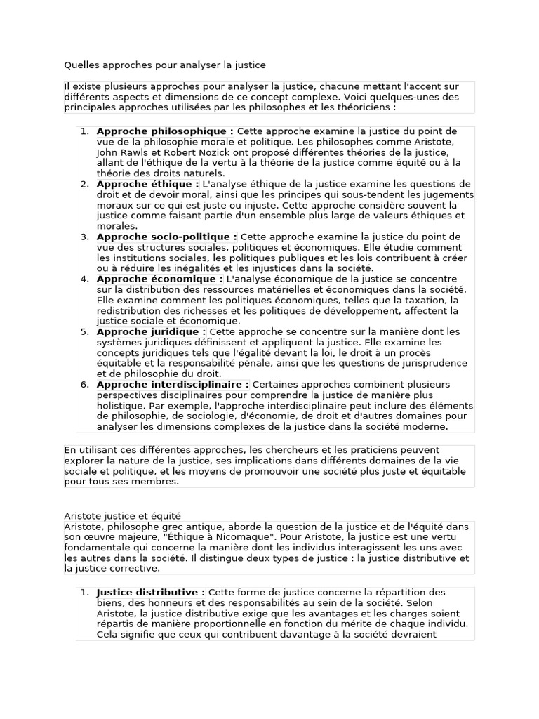 Approches d'analyse de la justice | PDF | Justice | Crime et violence