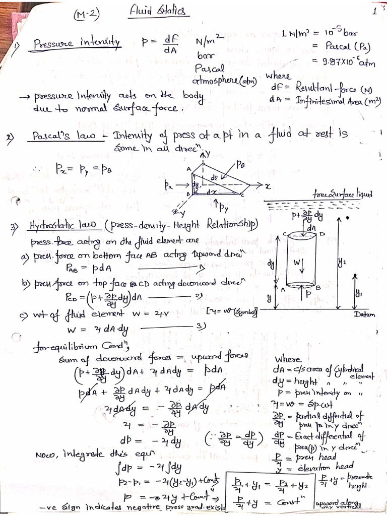 Fluid Statics M1 | PDF