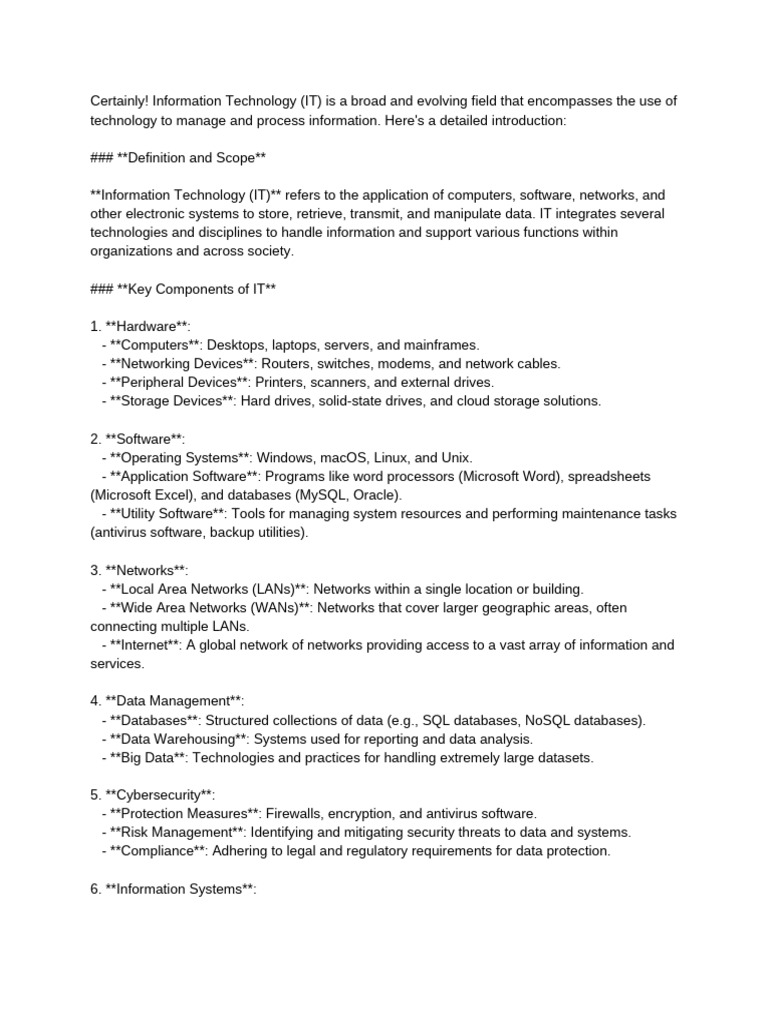 Introduction To Information Technology Pdf