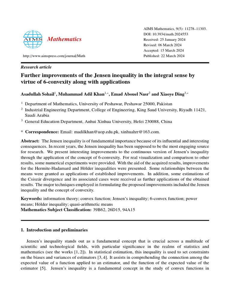 Improvements to Jensen's Inequality | PDF | Mathematical Optimization ...