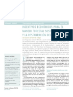 Incentivos Económicos para El Manejo Forestal Sostenible (MFS) Y La Restauración Del Paisaje