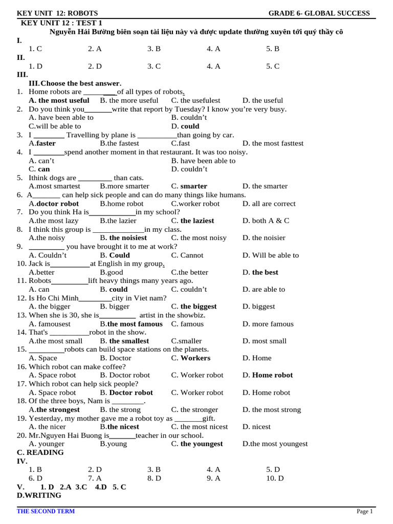 Key Unit 12 | PDF
