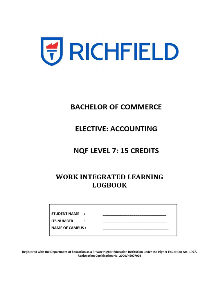BCOM WIL Logbook Accounting | PDF