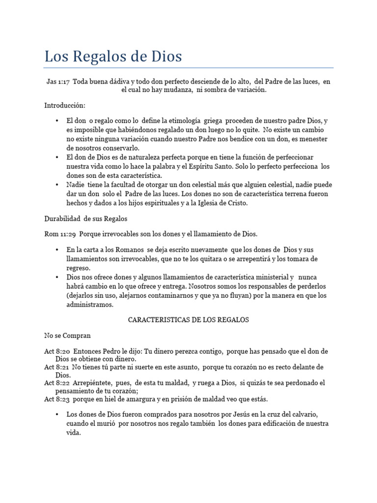 Los Regalos de Dios | PDF