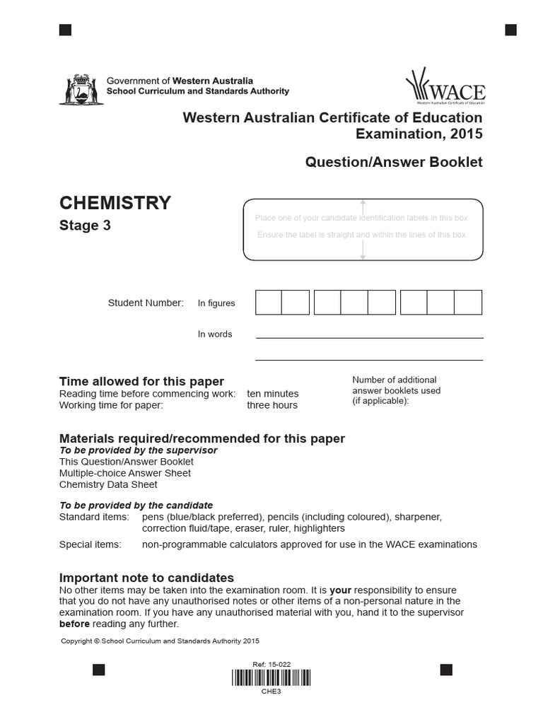 2015 Wace Chem 3 | PDF