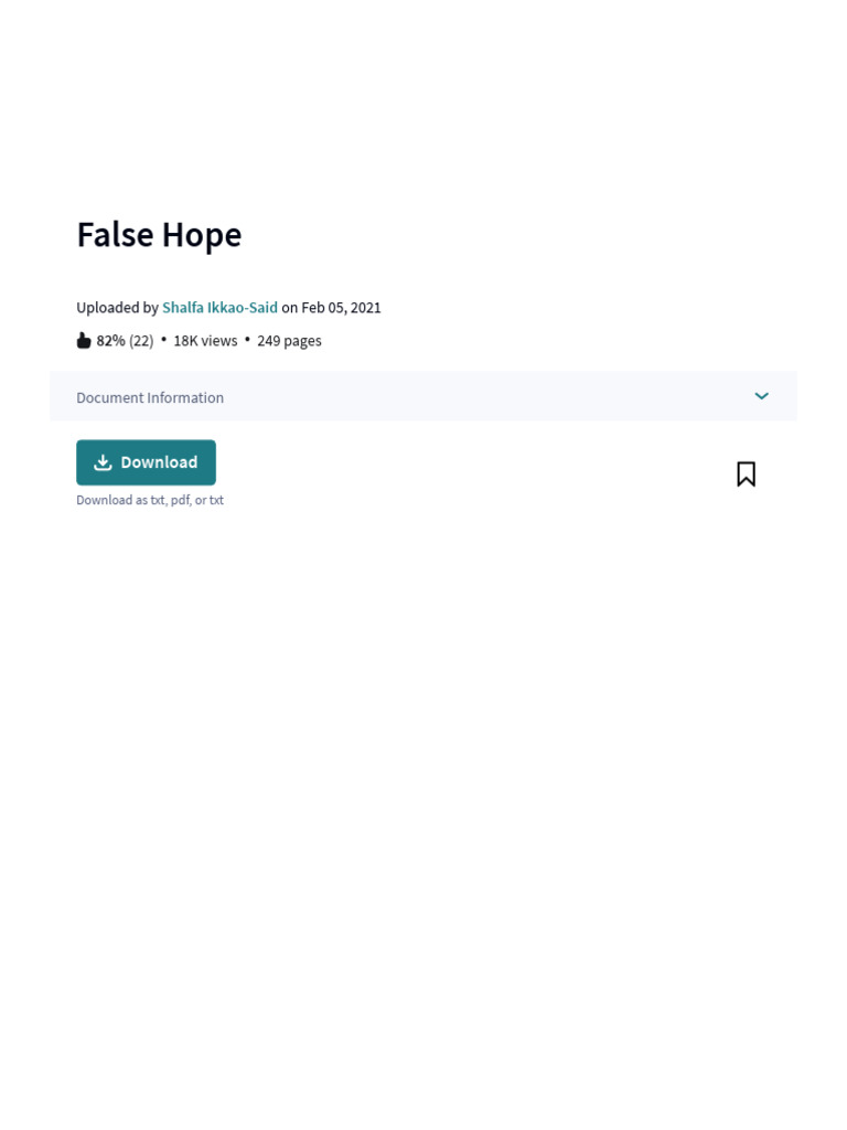 False Hope - PDF | PDF