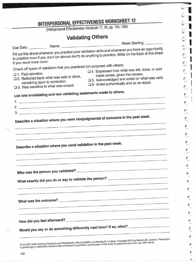 Validation Worksheets | PDF
