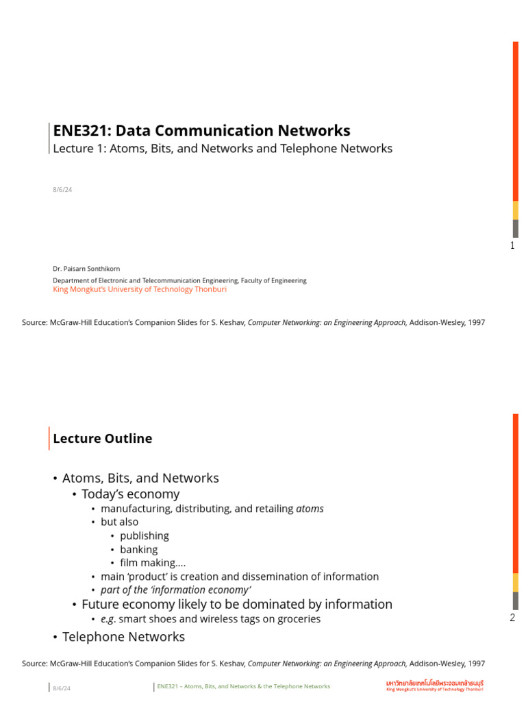 Lecture+1 Introduction+and+the+Telephone+Networks Jul+29+2024 | PDF