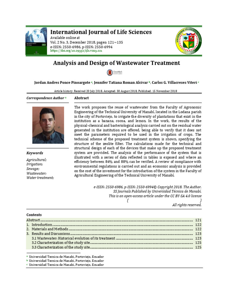 Analysis and Design of Wastewater Treatment | PDF