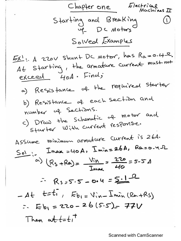 Solved Examples For Chapter 1 - Elect Mach | PDF